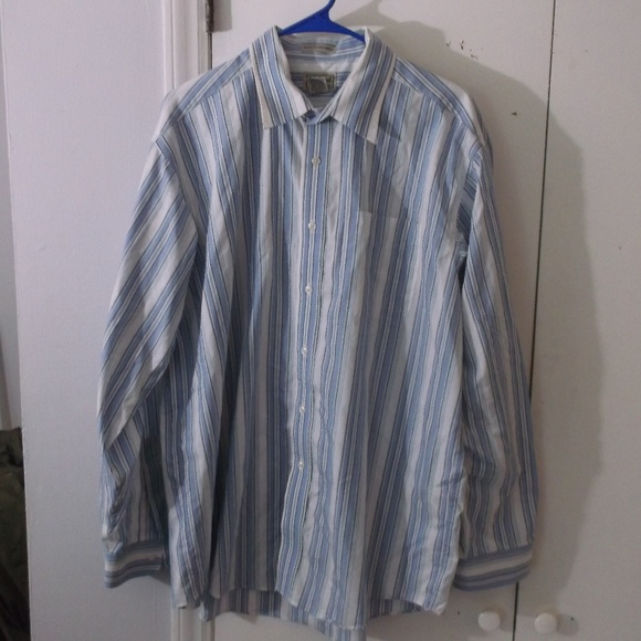 L.L. Bean Other - LL Bean Blue Stripe Cotton Long Sleeves Shirt L
